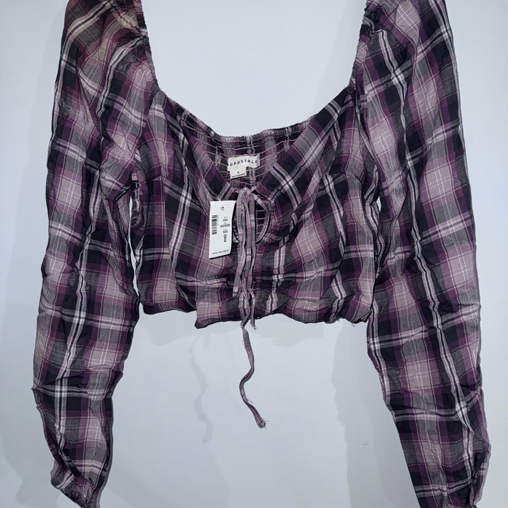 Aeropostale Pink Plaid crop top